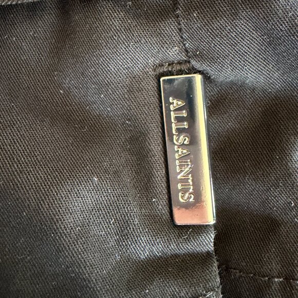 ALLSAINTS Ali trouser black high waist cotton pants Sz 4 pockets - Picture 8 of 12